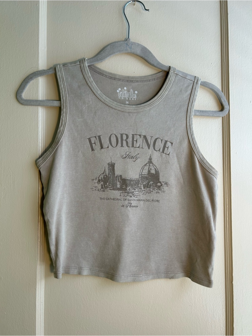 OG Babe Florence Italy Graphic Crop Tank Top 100% Cotton Medium